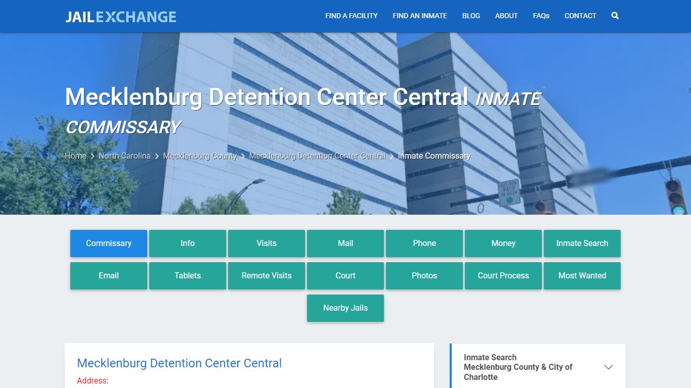 Mecklenburg Detention Center Central Inmate Commissary - Jail Exchange